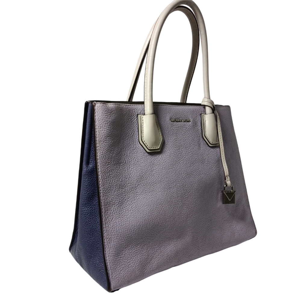 Michael Kors Mercer Large Tote Lavender Purple Colorblock Hand Bag Satchel